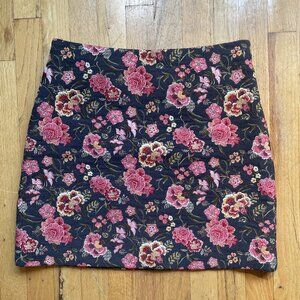 LOFT Jacquard Poppy Bloom Shift Skirt, size 6